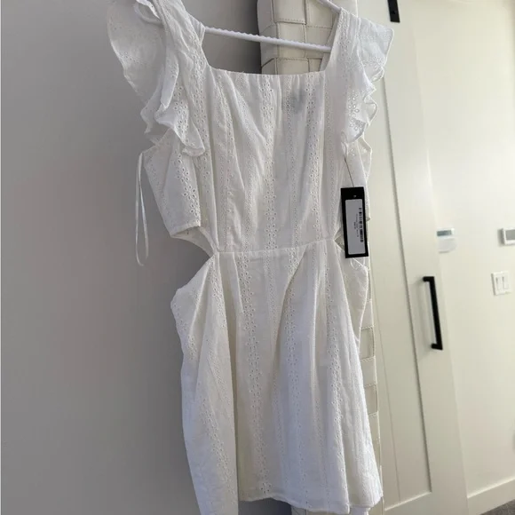 White Eyelet Ruffle Dress - Picture 3 of 4